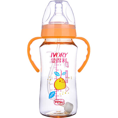 

Elite bottle wide caliber with handle straws drop bottle PPSU plastic bottle 330ml T-17