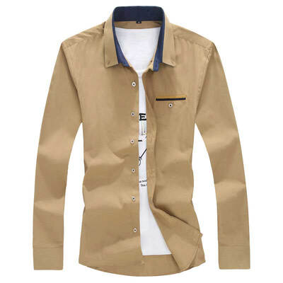 

Греческая музыка источник джентльмен рубашка Тонкий мужской деловой моды случайные дна рубашки C21 белый M