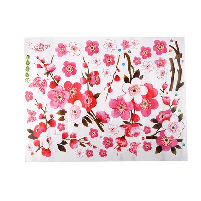 

Removable Flower Peach Butterfly Wall Stickers PVC Wall Decals Home Room Decor