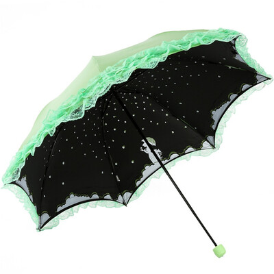 

Jingdong Supermarket] Paradise umbrella (sunscreen value UPF50 +) mercerized velvet black rubber twisted sun umbrella sunny umbrella 31804E tender green