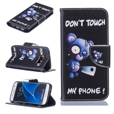 

Blue bear Design PU Leather Flip Cover Wallet Card Holder Case for SAMSUNG GALAXY S7