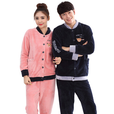 

Palladium Pajamas Home Service Men Women Autumn&winter thick coral cashmere pajamas cartoon long sleeves coral cashmere home suit 801 male - possession of green L 170