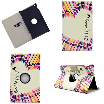 

Crayon Style 360 Rotating Flip Cover with Stand Function and Credit Card Slot for Amazon Kindle Fire HD 8 2016