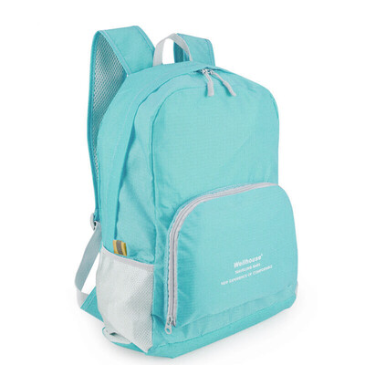 

WELLHOUSE backpack folding men and women shoulder bag outdoor skin bag spare bag waterproof light red rose