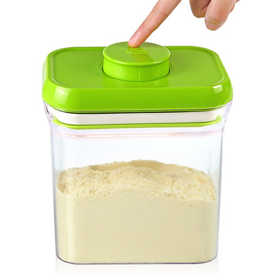 

Jingdong supermarket] billion high (EKOA) sealed high-capacity milk cans moisture-proof tea cans push-type storage tank 1.5L apple green 2 loaded