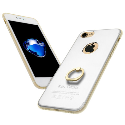 

Cool Le Feng iphone7 mobile phone shell creative metal ring buckle protector bracket shatter-resistant shell for iphone 7 silver