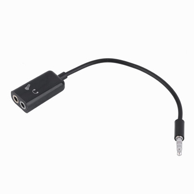 

35mm Headphone Microphone Stereo Audio Splitter Adapter Cable Black