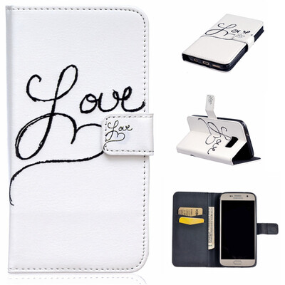 

Love Design PU Leather Flip Cover Wallet Card Holder Case for SAMSUNG GALAXY S7