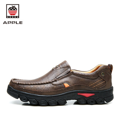 

Apple 2017 new Genuine Leather Men's casual shoes Waterproof heighten rubber shoes