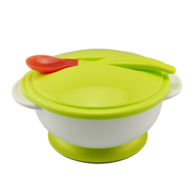 

Малыш Кормление еды есть Покрытием Двуручного Sucker Bowl + Ложка