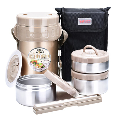 

【Jingdong Supermarket】 TAFUCO Taifu high stainless steel insulation lunch box insulation bucket T-0050 stainless steel color 2000ML delivery package