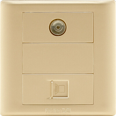 

Feidiao feidiao switch socket panel TV computer socket cable cable closed-circuit television network panel jack 86 type A3 champagne gold