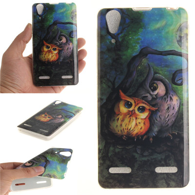 

Oil painting owl Pattern Soft Thin TPU Rubber Silicone Gel Case Cover for Lenovo A6000