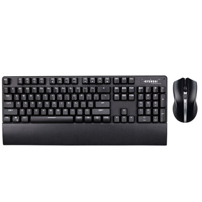 

Hyundai (HYUNDAI) HY-MK240W 104 key pure mechanical green shaft 2.4G wireless mechanical gaming game office input wireless mechanical mouse and keyboard set black