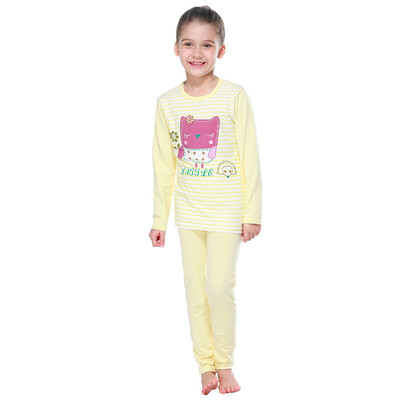 

Red beans (Hodo) children's underwear suit men and women in the big children autumn and winter cartoon printing HD5386 light yellow 150