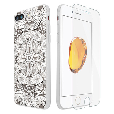 

[Shell фильм набор] ESCASE iPhone8 / 7 Plus мобильный телефон случае защитный чехол мультфильм серии помощи отправить фильм для Apple 8 / 7plus мобильный телефон Хан Тин белый нефрит