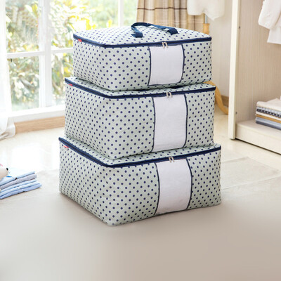 

[Супермаркет] Jingdong отлично Фингара толстый ткань Оксфорд хлопок мешок можно стирать большие мешки стегать отделки сумки мягкого ящик для хранения Sapphire