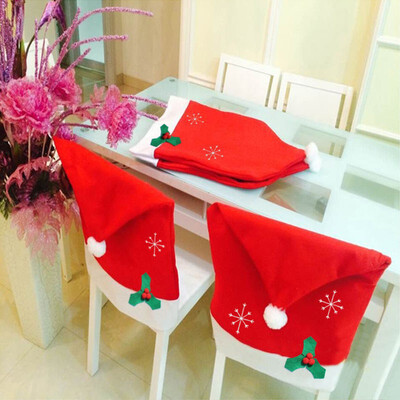 

Party Dinning Christmas Table Decorations Hat Tableware Chair Cover 65*50cm