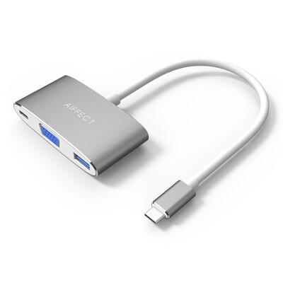 

AIFFECT XPV13A1-A02 Type-C to USB30 VGA HD Converter Line Adapter Adapter for Apple Macbook to expand HUB