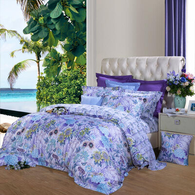 

Funga (FUANNA) Текстиль для дома Комплект постельных принадлежностей Сатинировка Tencel Bed Четырехгранные листы Одеяло Новый год 1,8 м Кровать Применимо (230 * 229 см) Фиолетовый