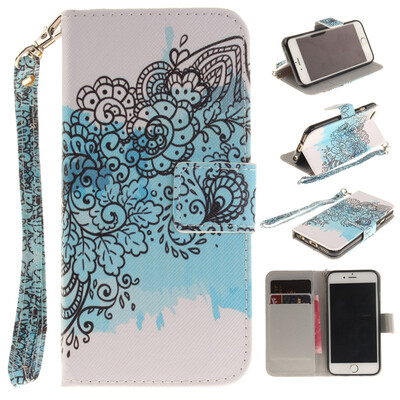 

Butterfly flowers Design PU Leather Flip Cover Wallet Card Holder Case for IPHONE 6 Plus6S Plus