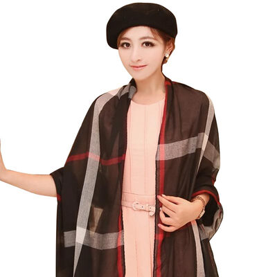

MSEK WPJ430978 Women&39s Scarf Bohemian National Wind Scarf Black Shawl Black