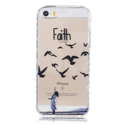 

Woman birdie Pattern Soft Thin TPU Rubber Silicone Gel Case Cover for PHONE 5/5S/5SE