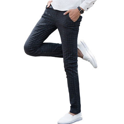 

GEEDO casual pants men's youth plaid pants straight casual pants 159 khaki 33