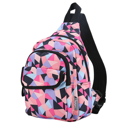 

MOMOgirl geometric hit color shoulders oblique chest bag ladies small shoulder bag Korean version M5188 Tibetan green candy