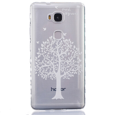 

Белое дерево шаблон Мягкий чехол тонкий ТПУ резиновый силиконовый гель чехол для HUAWEI Honor 5X