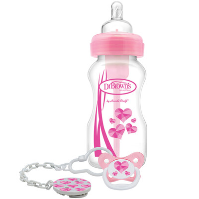 

[Jingdong супермаркет] Dr Drwn's широкий калибра PP бутылка ребенка новорожденного ребенка анти-метеоризм бутылка роста пакет роста розовый (270 мл бутылка и соску и соску)