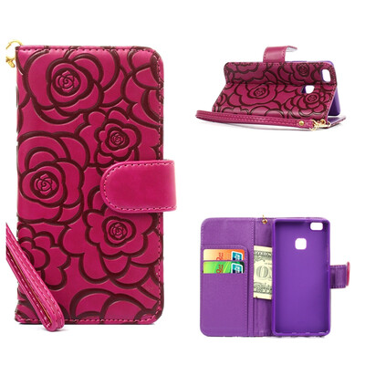 

MOONCASE Премиум Урожай 3D Рельефный Цветочные Кожа PU Магнитная Фолио бумажник чехол ID кредитных карт слоты для Huawei P9 Lite