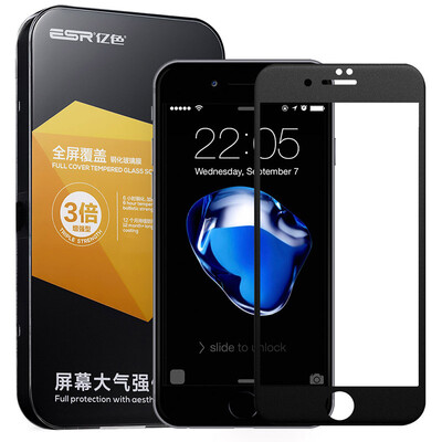 

ESR iPhone7 tempered film 3D surface full-screen full coverage of the tempered soft-edge shatter high-definition mobile phone protective film frosted black