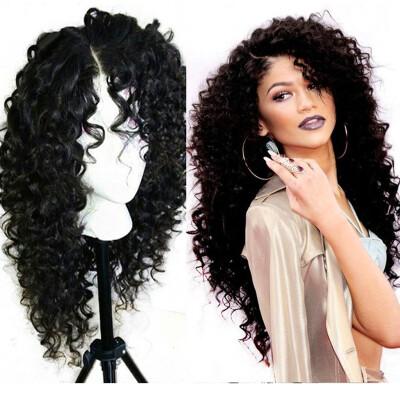 

N.L.W. 10A Malaysian virgin human hair Lace front wigs Curly Glueless wigs with baby hair for black women