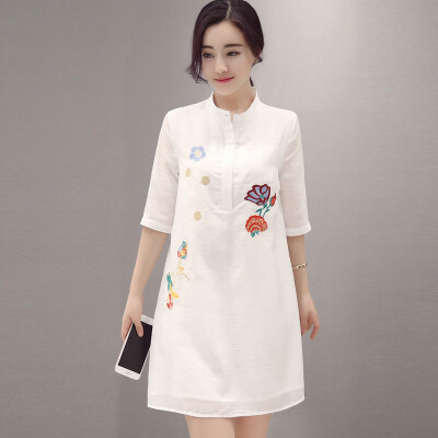 

A pond morning 2017 autumn Korean fashion loose five-point sleeve shirt female S71R0590A7S white