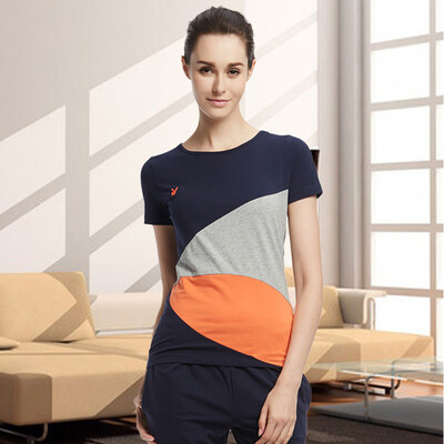 

Playboy 4911 Couple Pajamas Women&39s Cotton Home Service Women Spring Summer Short Sleeve T-shirt T-shirt Sapphire M