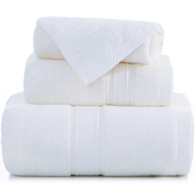 

Sanli long-staple cotton thickened satin stall towel bath towel three-piece gift boxed white