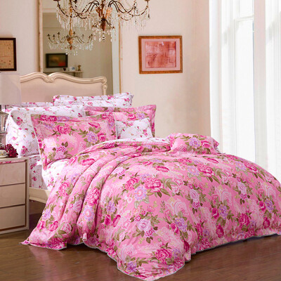 

FuANNA (FUANNA) домашний текстиль постельные принадлежности наборы из хлопка 60 высокой кол-во высокой плотности сатиновой печати четырех частей постельных принадлежностей одеяло 1,8 м кровать Tasi красоты