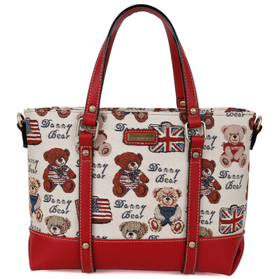 

丹尼熊（DANNY BEAR）英美熊系列女式手提斜挎包DBWB165076-179白色配红色