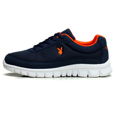 

Playboy (PLAYBOY) DA53040 casual shoes men's shoes fashion light sports shoes men outdoor breathable mesh travel shoes dark blue / orange double net 44 yards