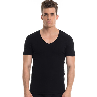 

[Jingdong supermarket] three guns home service Shu skin cotton ribs stretch V-neck short-sleeved shirt [2] white + white 3XL