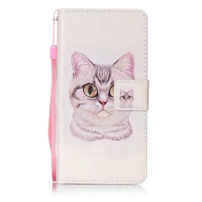 

Короткие волосы Cat Дизайн PU кожа флип Обложка Кошелек Карты Держатель чехол для Sony Xperia XP