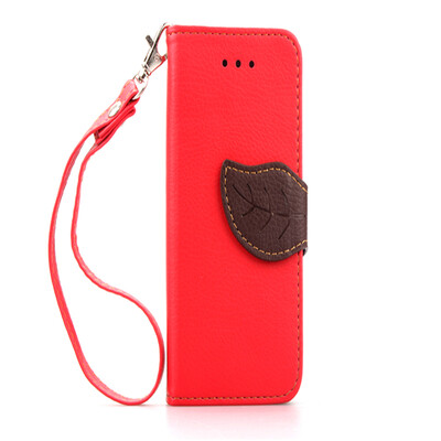 

Red Design PU Leather Flip Cover Wallet Card Holder Case for Apple iPhone 4G/4S