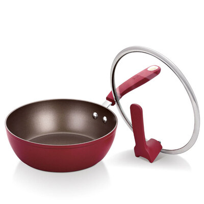 

Sanhe Sanho frying pan rainbow series 26cm red high frying pan JLF2601-3 can stand cover non-stick pan less oil smoke gas cooker general