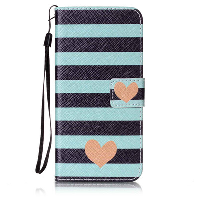 

Blue Stripes Design PU Leather Flip Cover Wallet Card Holder Case for Samsung Galaxy S7 Edge/G9350