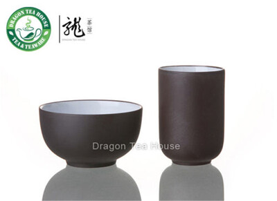 

Chinese Zisha Clay Glazed Dark Brown Aroma Tea Cup Set