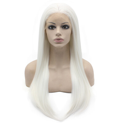 

Long Straight Snow White Natural Lace Front Cosplay Party Wig