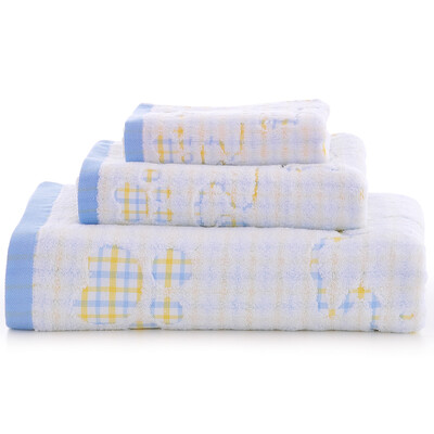 

Jingdong Supermarket Yong Liang towel home textile cotton double twist gauze towel towel towel towel three sets of cute cat blue