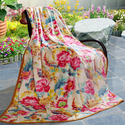 

Jingdong Supermarket Fu Anna FUANNA home textile blankets household goods summer blankets double increase air-conditioning blanket multi-functional flannel blanket toward the flower pick 180 200 red