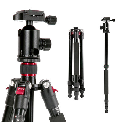 

Jiejiu (TRIOPO) T258 + D-2 aluminum alloy removable single foot weighing 12KG professional stability tripod PTZ set